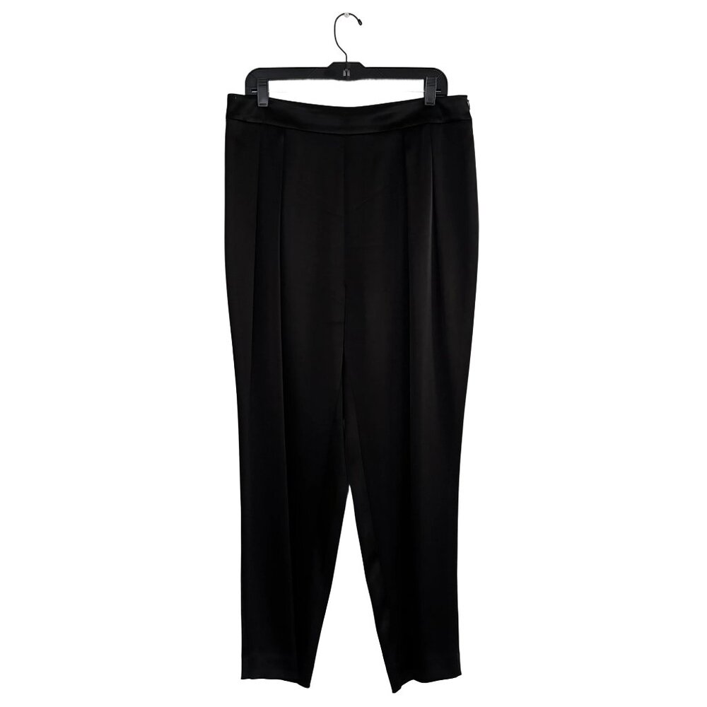 St. John Women's Black High Rise Straight Leg Pull On Work Pants Size 12